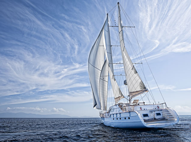 sailing yacht on the ocean