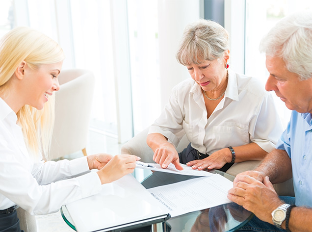 people reviewing documents